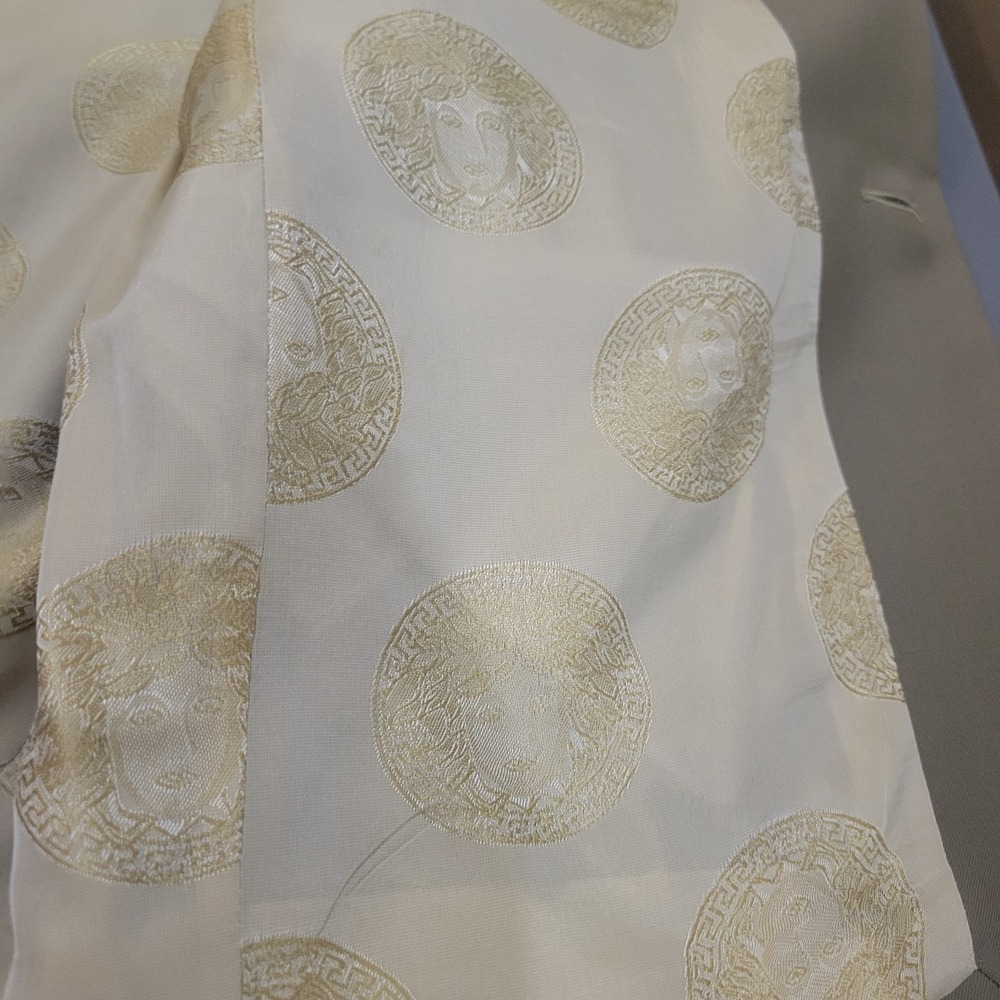 Vtg Gianni Versace Couture Wool Blazer Mens 52 Beige Medusa Lining Switzerland - Picture 7 of 10